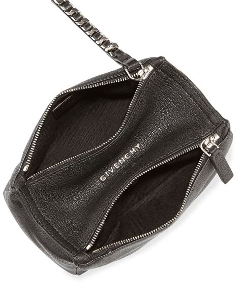 givenchy pandora wristlet leather clutch pouch bag black|Small Pandora bag in grained leather .